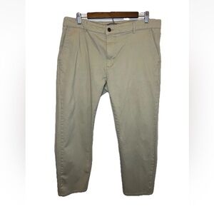 Ash & Erie Men's Stretch Chino Pants Size 36x27 Beige Khaki Straight Leg EUC